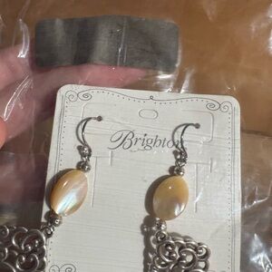 Brighton Silver and Cream Drop Earrings